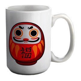 Daruma Japanese White 11oz Large Mug Cup Printed Coffee and Tea Ceramic Mug- 11OZ Ceramic Coffee Mug 0517