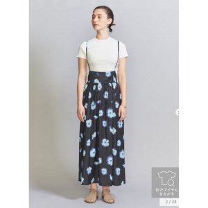 Blurred Flower Print Camisole Skirt 