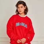 Champion クルーネックスウェットシャツ MoMA Edition スカーレット S
